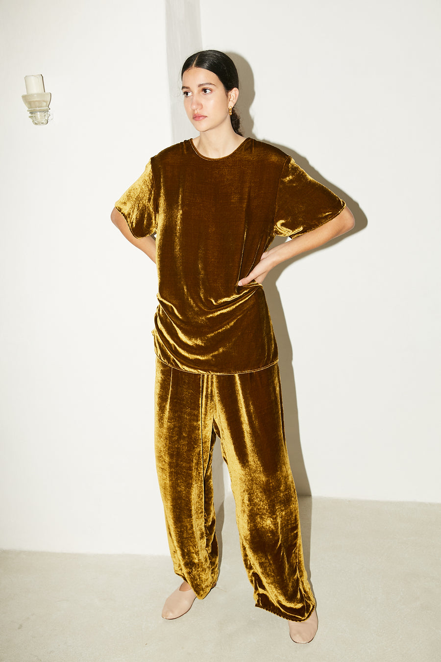 Oro Silk Velvet Ava Top