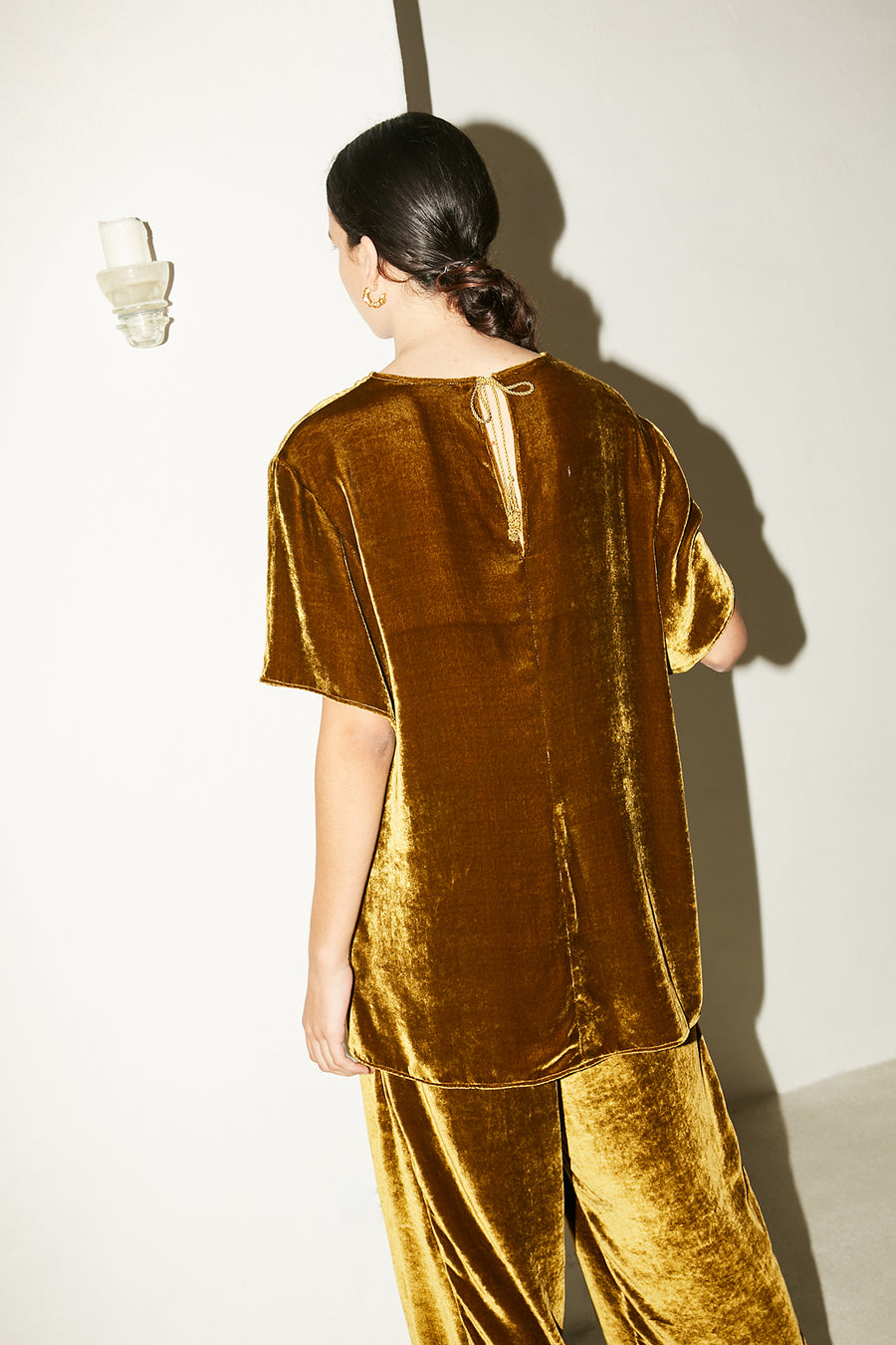Oro Silk Velvet Ava Top