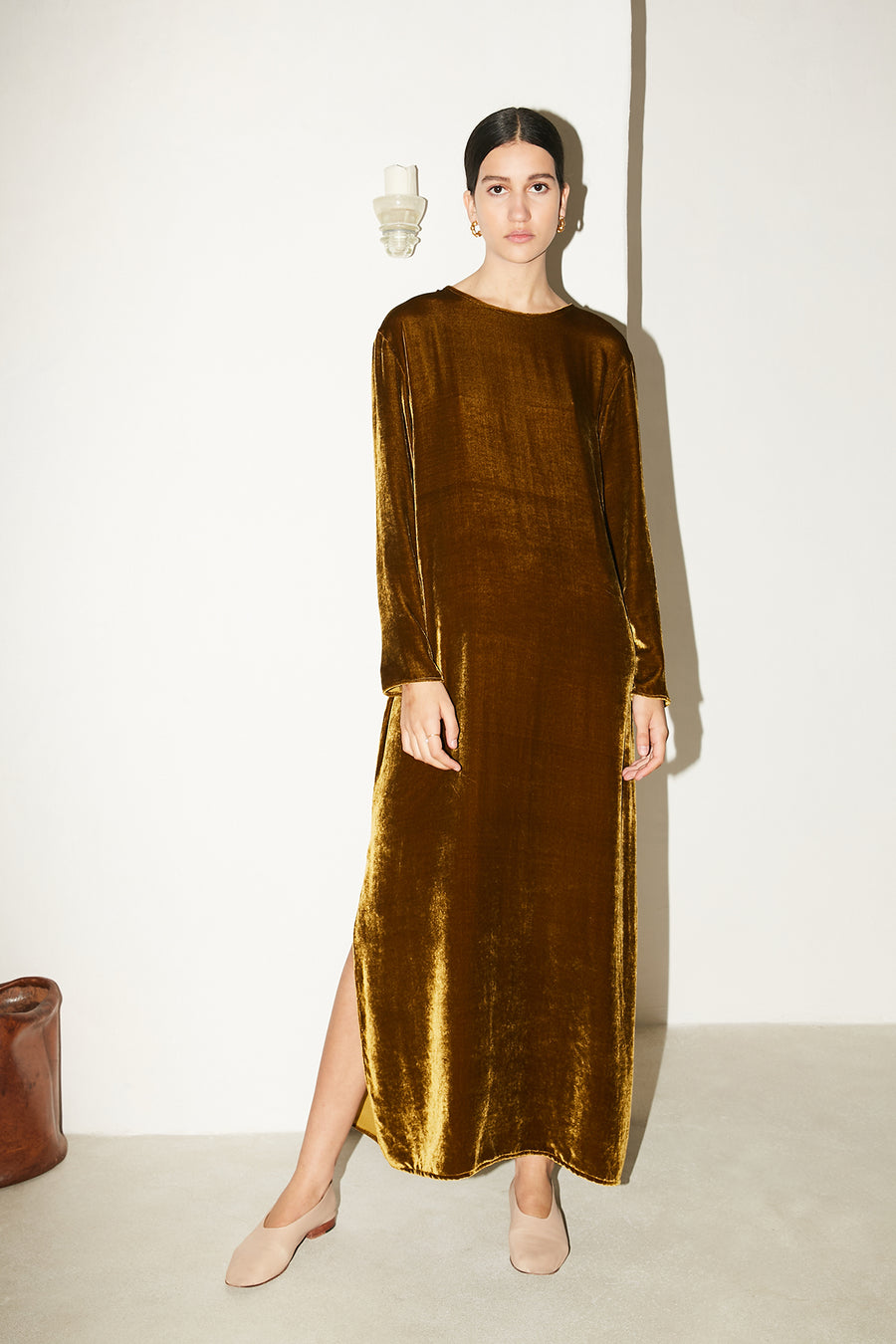 Oro Silk Velvet Ava Dress