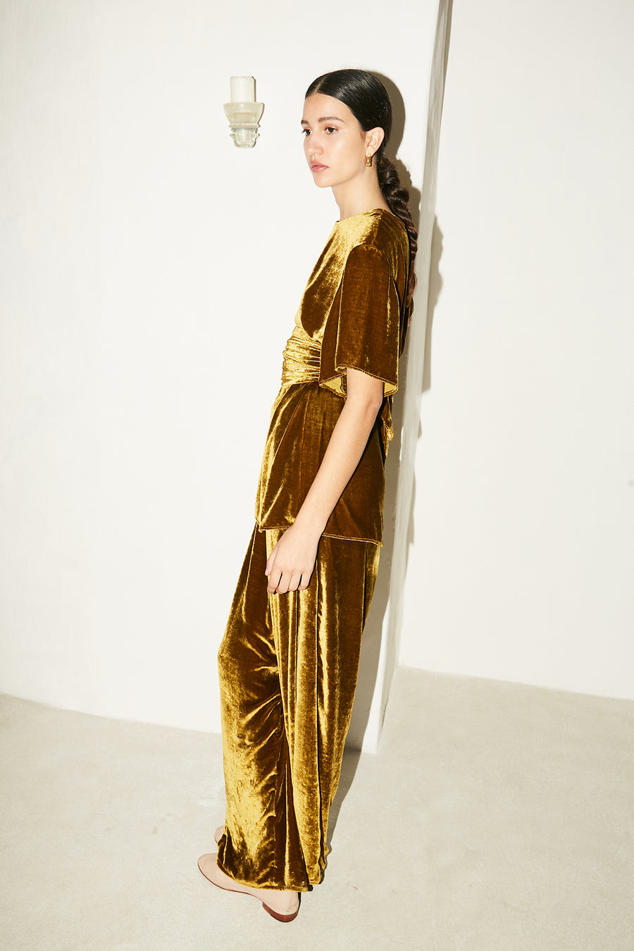 Oro Silk Velvet Ava Top
