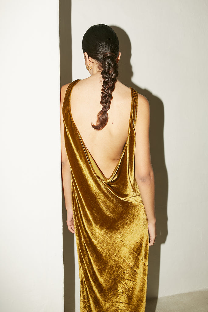 Oro Silk Velvet Anna Dress DATURA Oro Silk Velvet Anna Dress DATURA