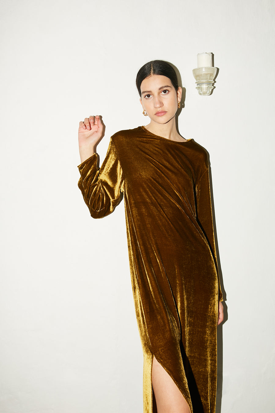 Oro Silk Velvet Ava Dress