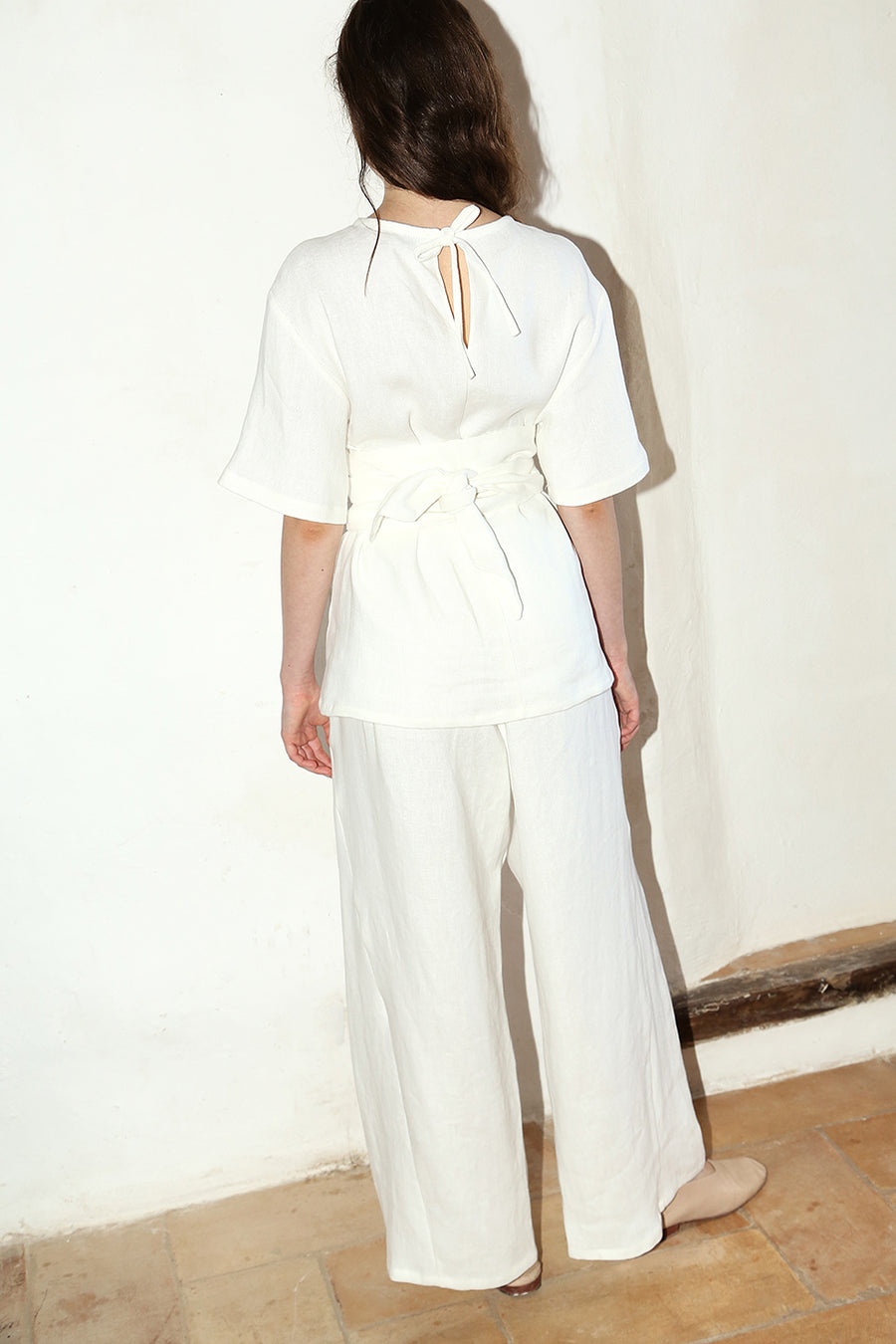 White Heavy Linen Judo Pants