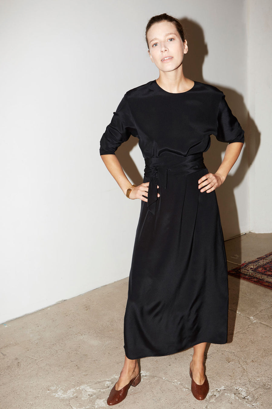 Black Silk Ava Dress