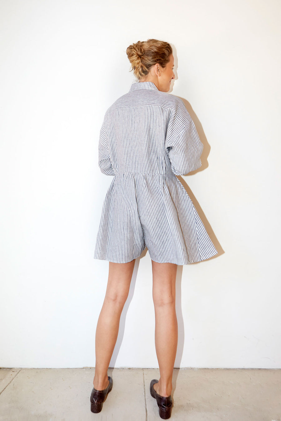 Striped Linen Short Ren Jumpsuit