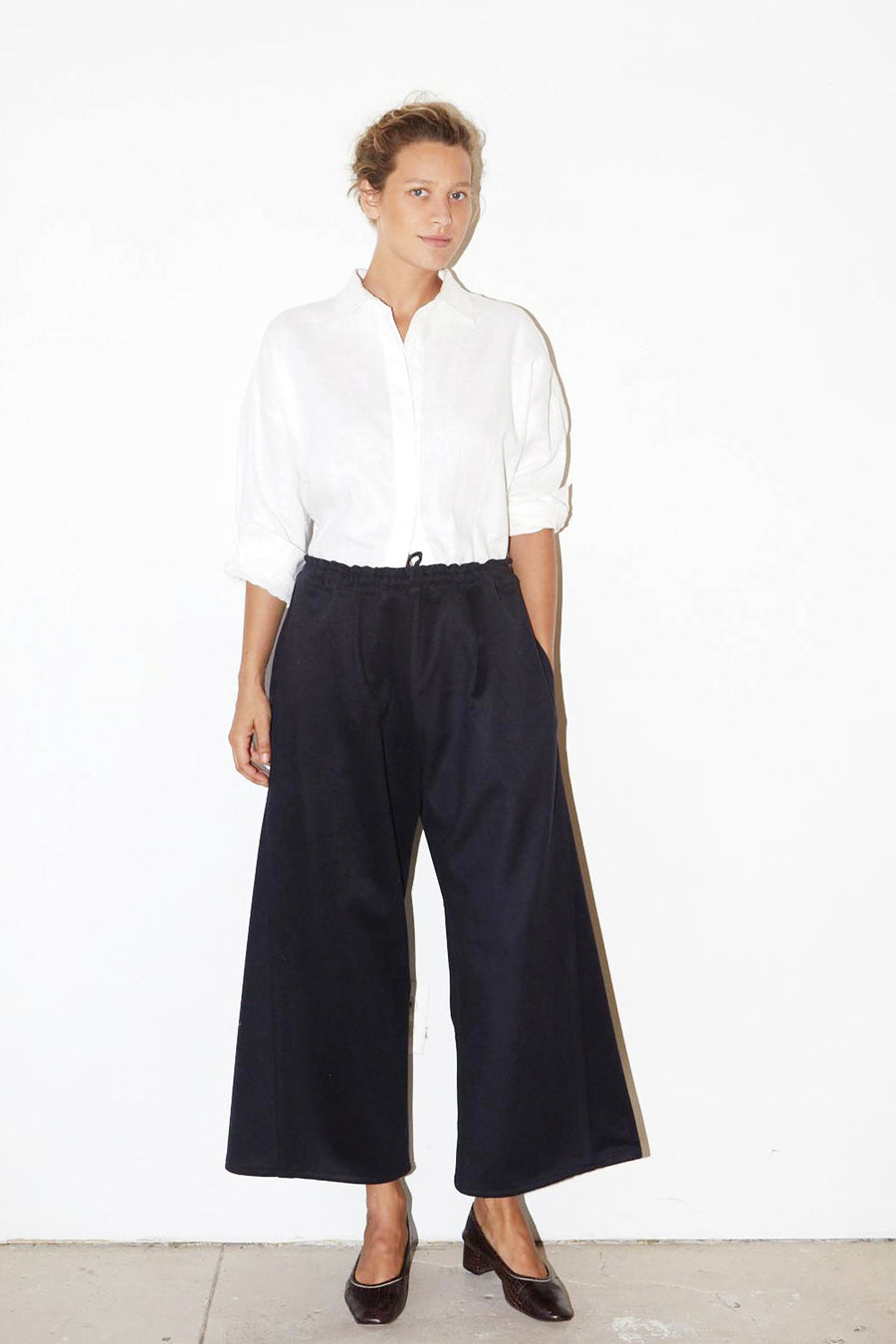 Night Blue Wool Karate Pants