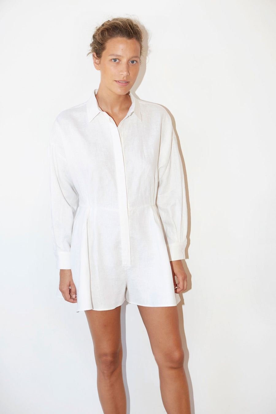 White Linen Short Ren Jumpsuit