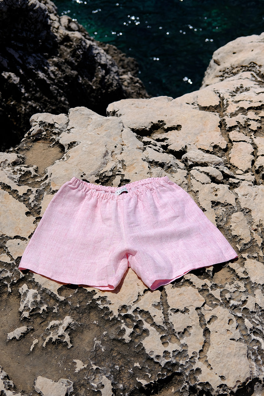 Terra Pink Linen Calobra Shorts
