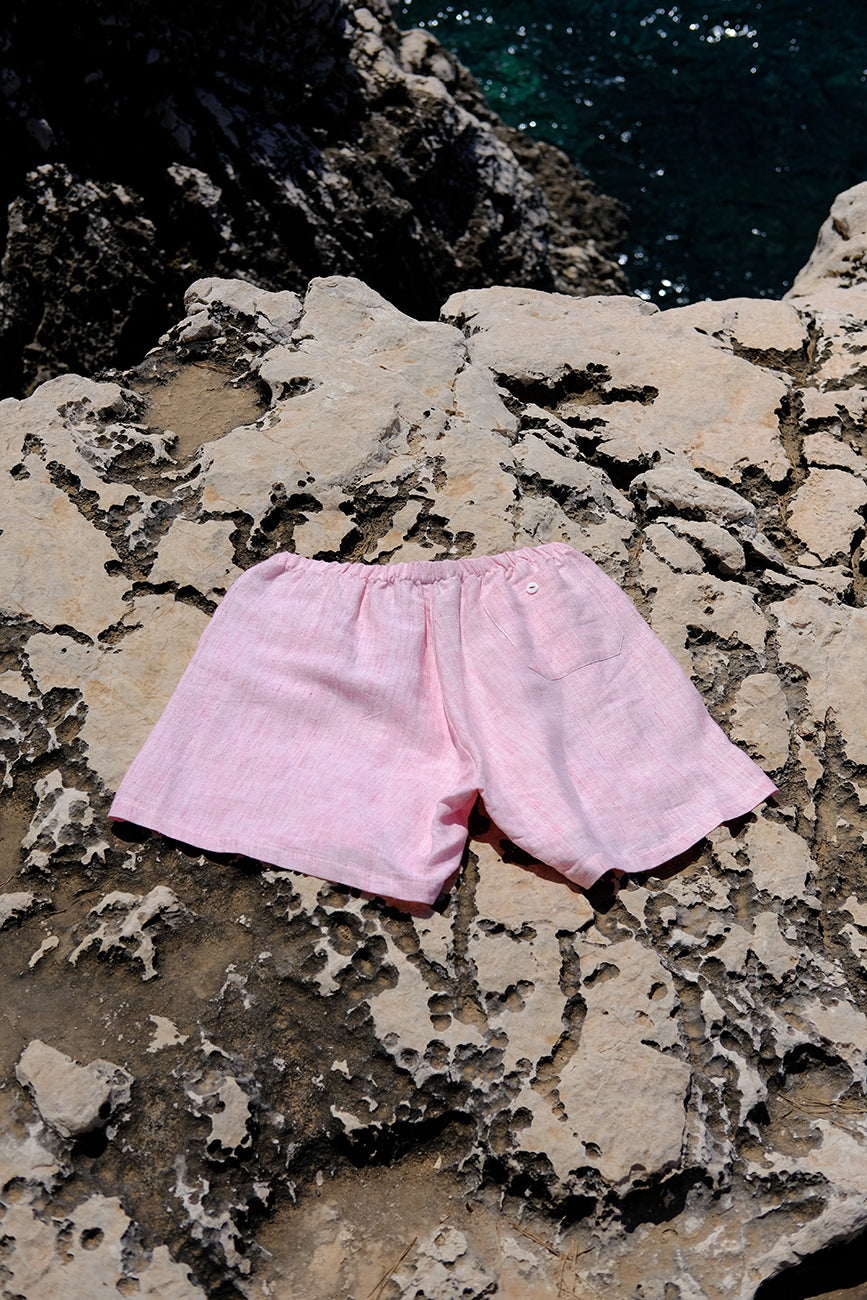 Terra Pink Linen Calobra Shorts