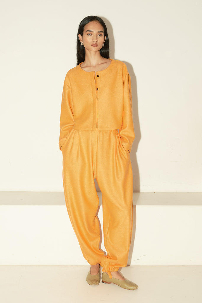 Tangerine Boiled Wool Payés Top-Jacket –