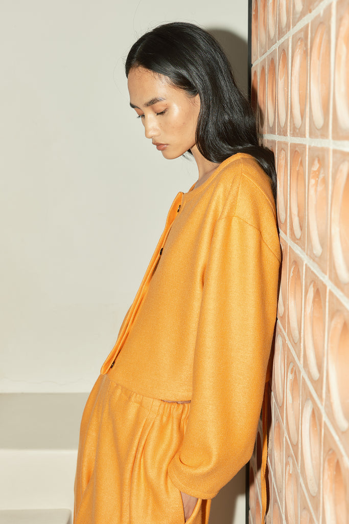 Tangerine Boiled Wool Scrunchie –