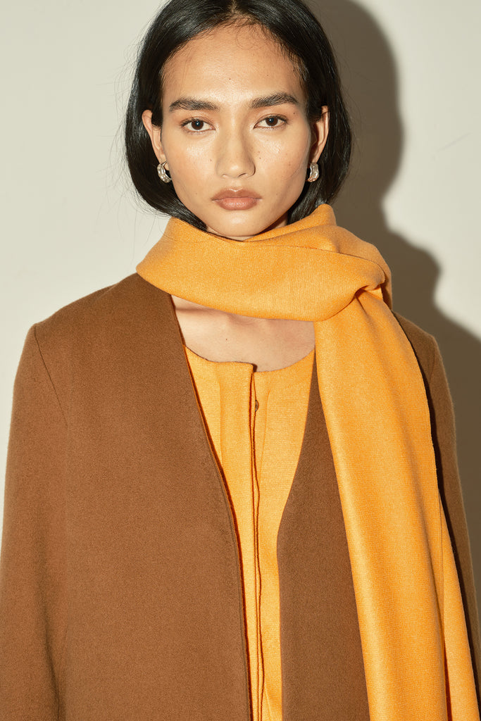 Tangerine Boiled Wool XL Scarf-Belt –