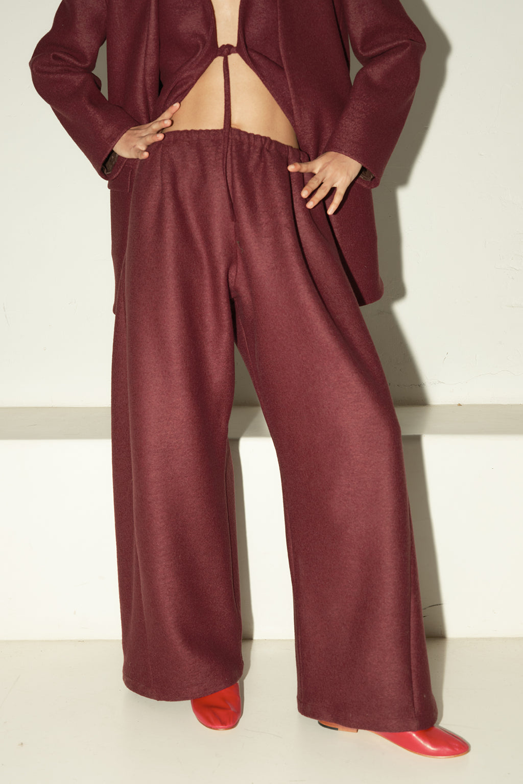 Burgundy Heavy Boiled Wool Judo Pants