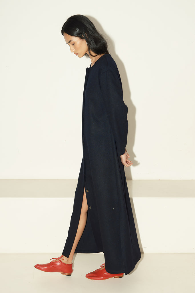 Night Sky Loden Alpaca Payés Dress-Coat –