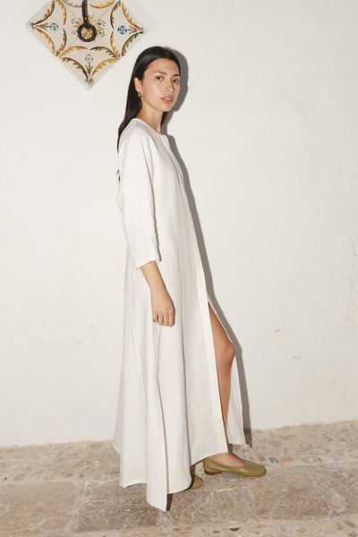 White Linen Payés Dress – DATURA