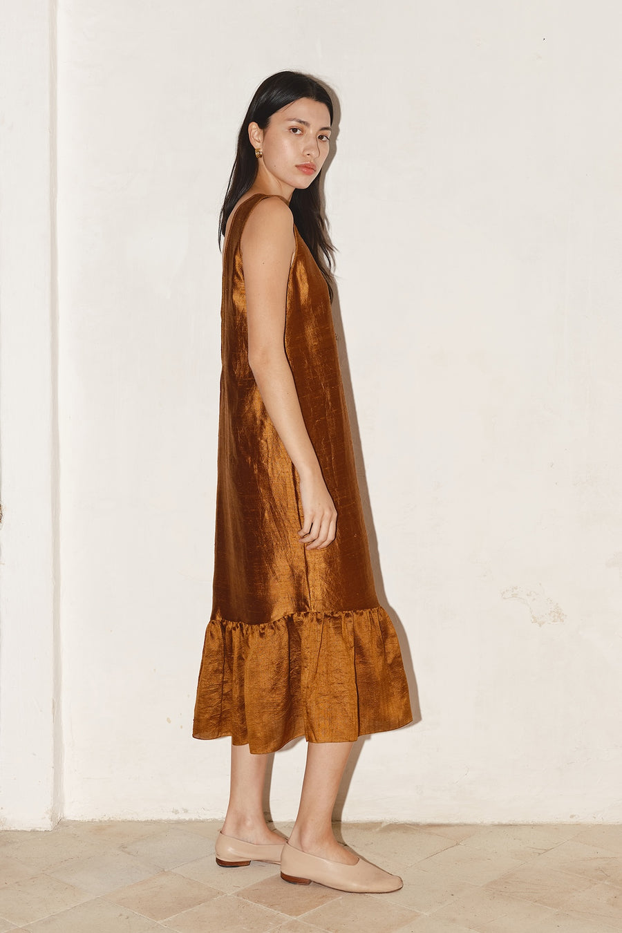 caramel brown dress Caramel Miranda Draped Maxi Dress