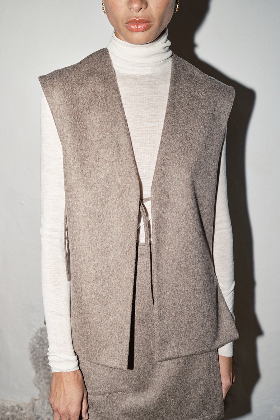 Avellana Brushed Wool Vest