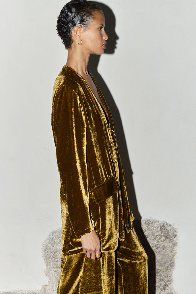 Oro Silk Velvet Senso Blazer –