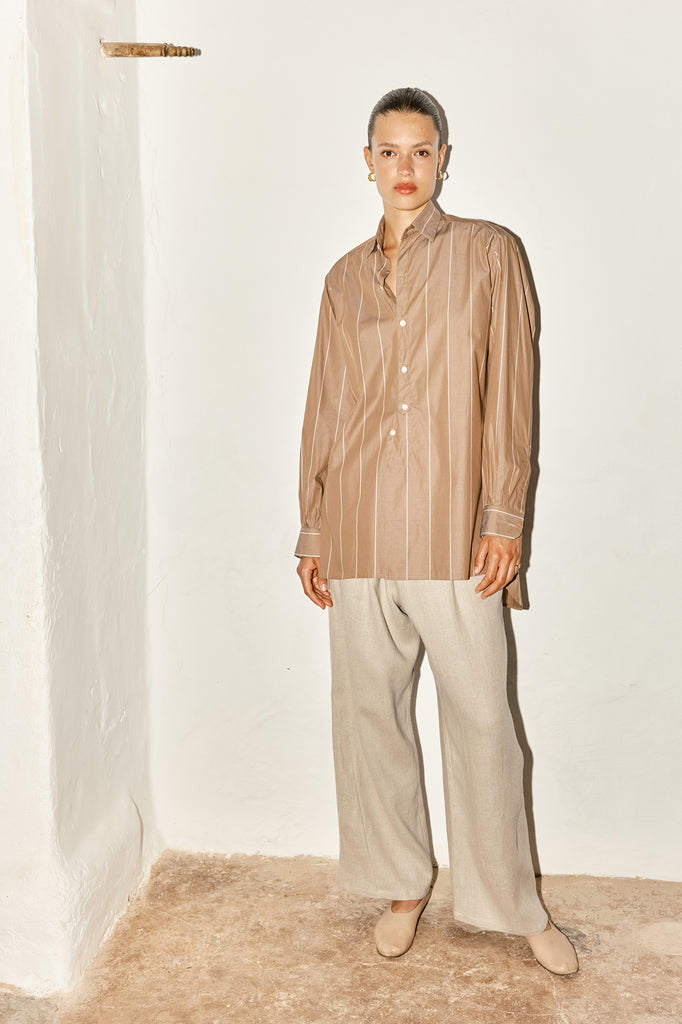 Almond Striped Paul Shirt –