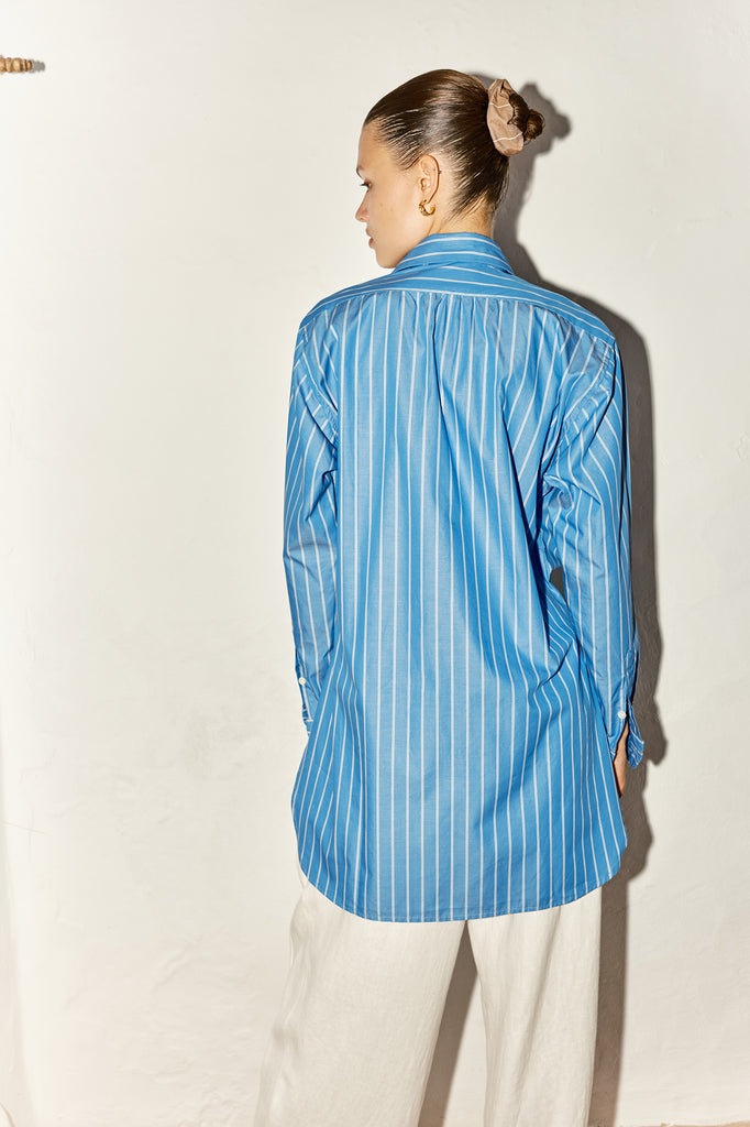 Egyptian Blue Striped Paul Shirt –