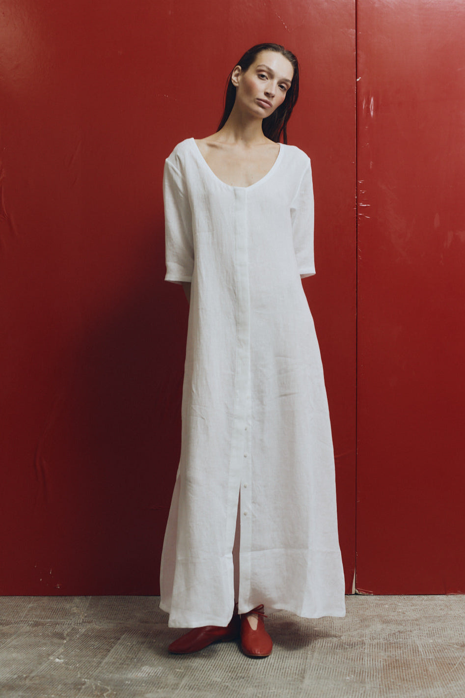 White Linen Payesa Dress