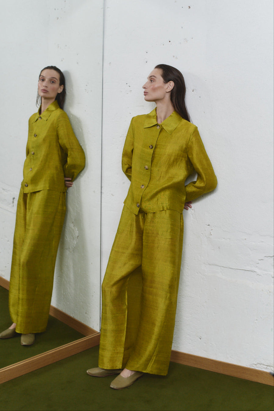 Pistacho Dupion Kali Jacket
