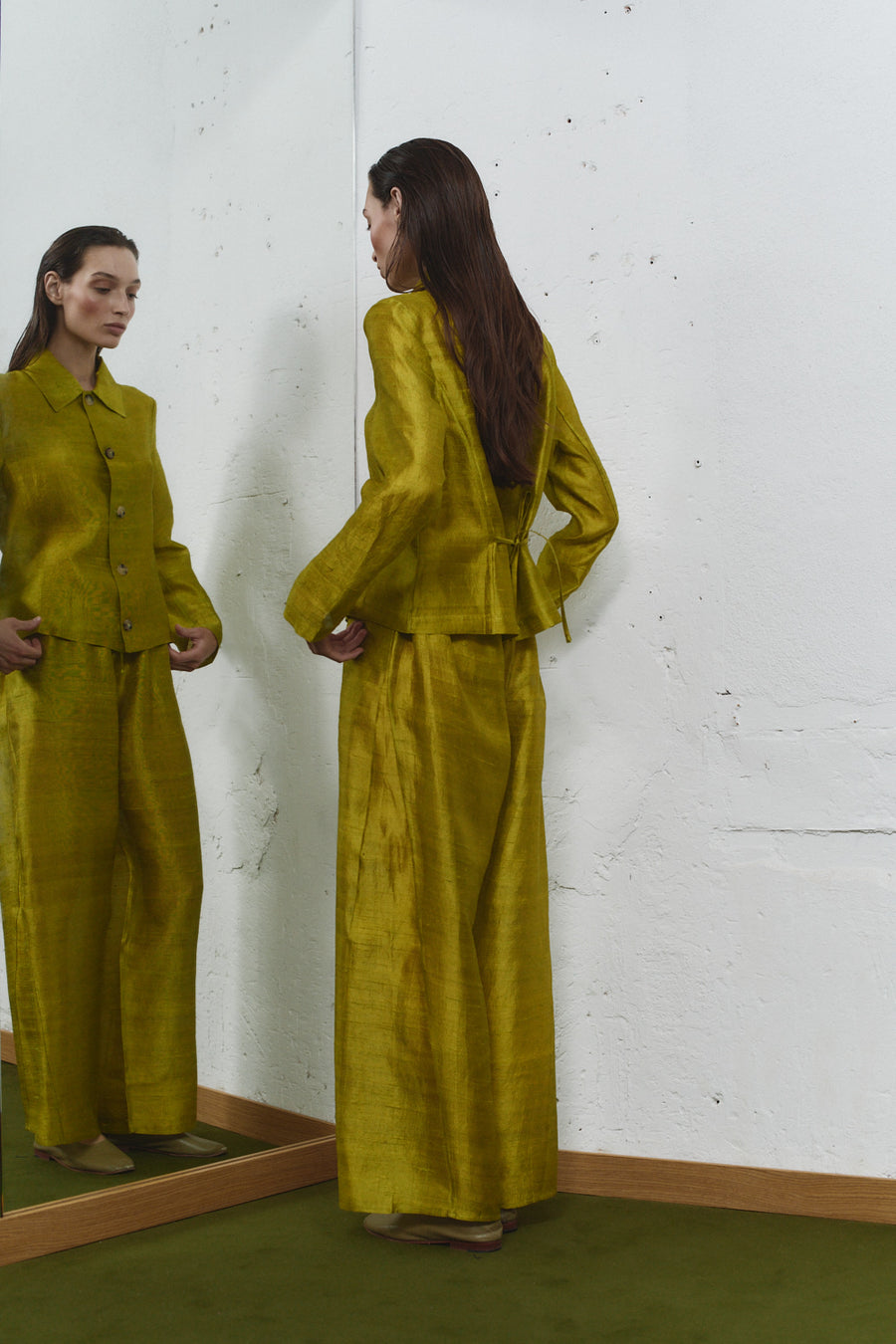 Pistacho Dupion Kali Jacket