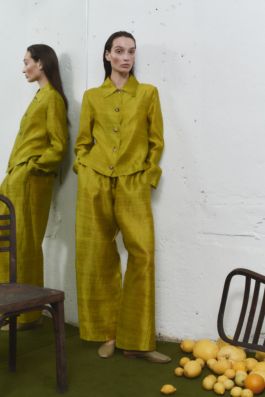 Pistacho Dupion Kali Jacket