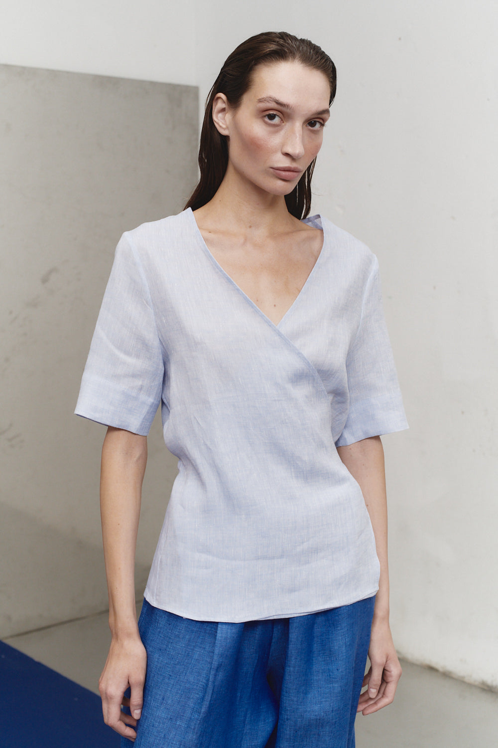 Cloud Linen Wrap Top
