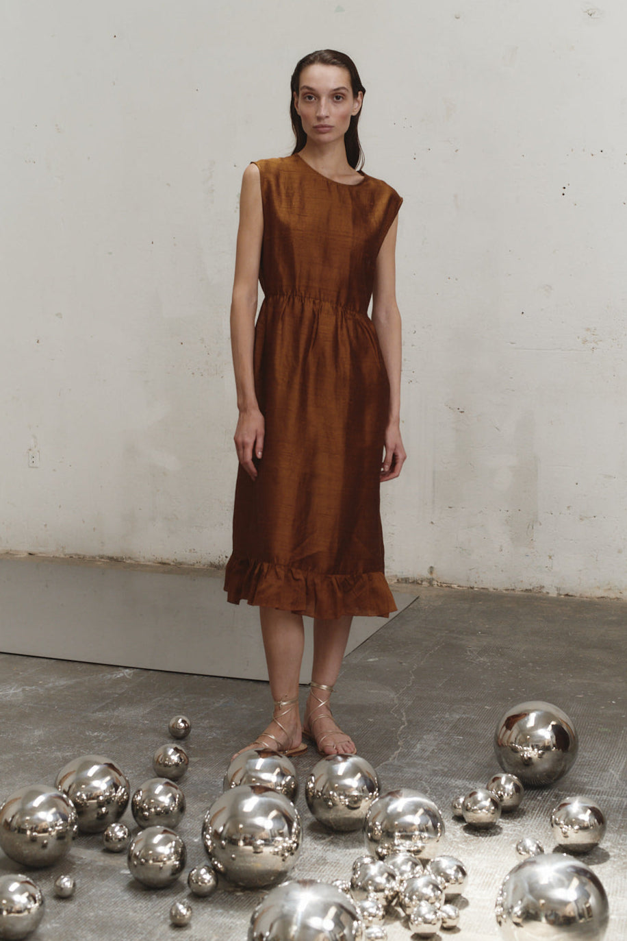 Caramel Dupion Echo Dress