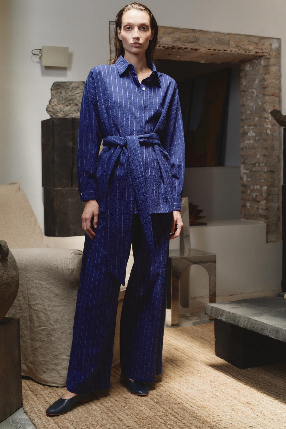 Indigo Pinstripe Ren Shirt