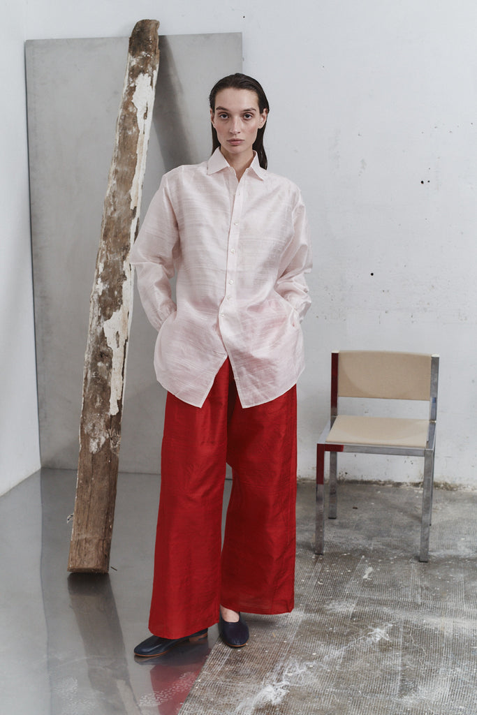 Rose Quartz Dupion Paul Blouse –