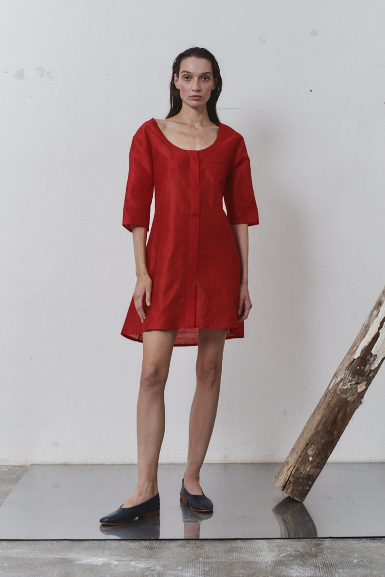 Carmine Dupion Payesa Mini Dress