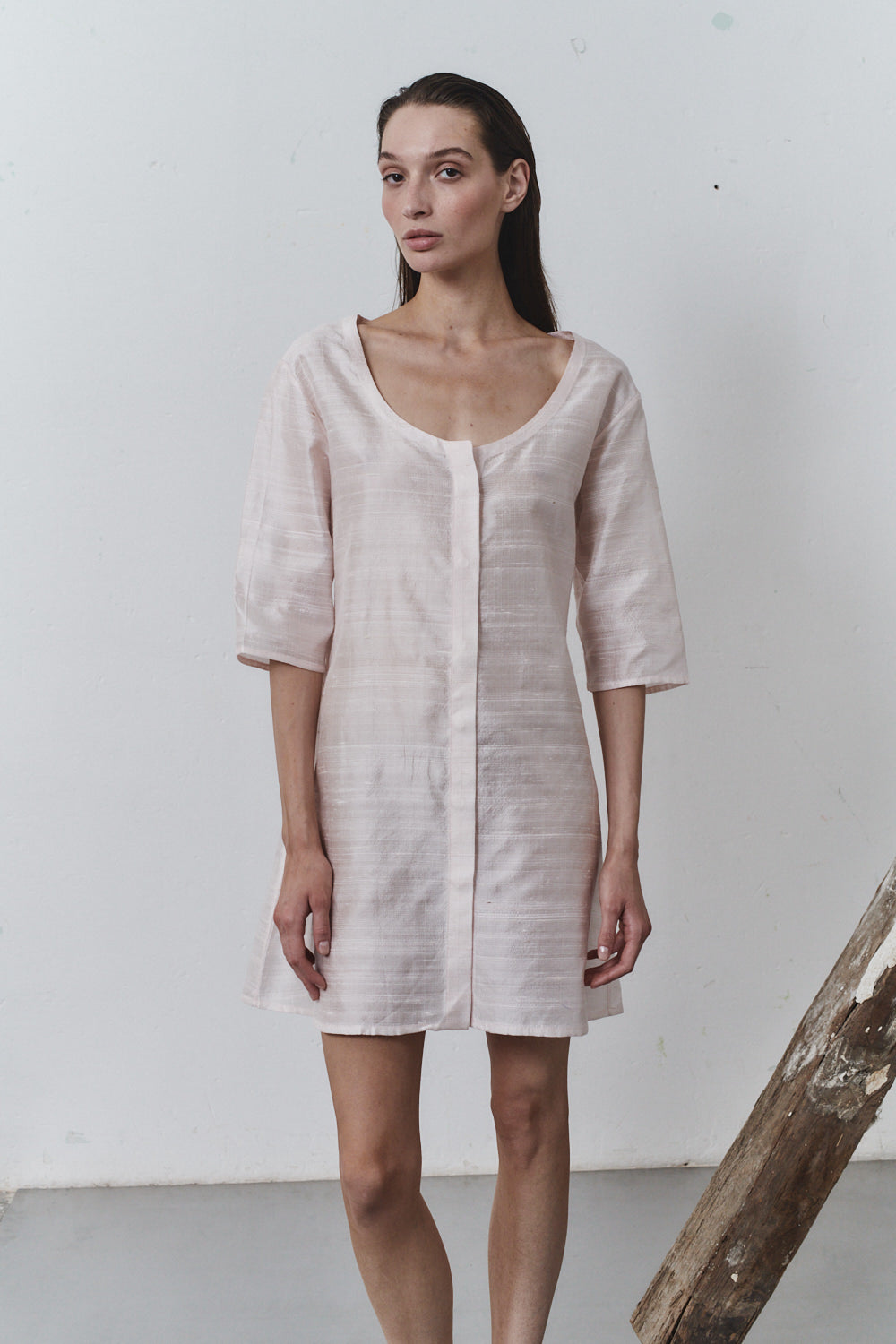 Rose Quartz Dupion Payesa Mini Dress