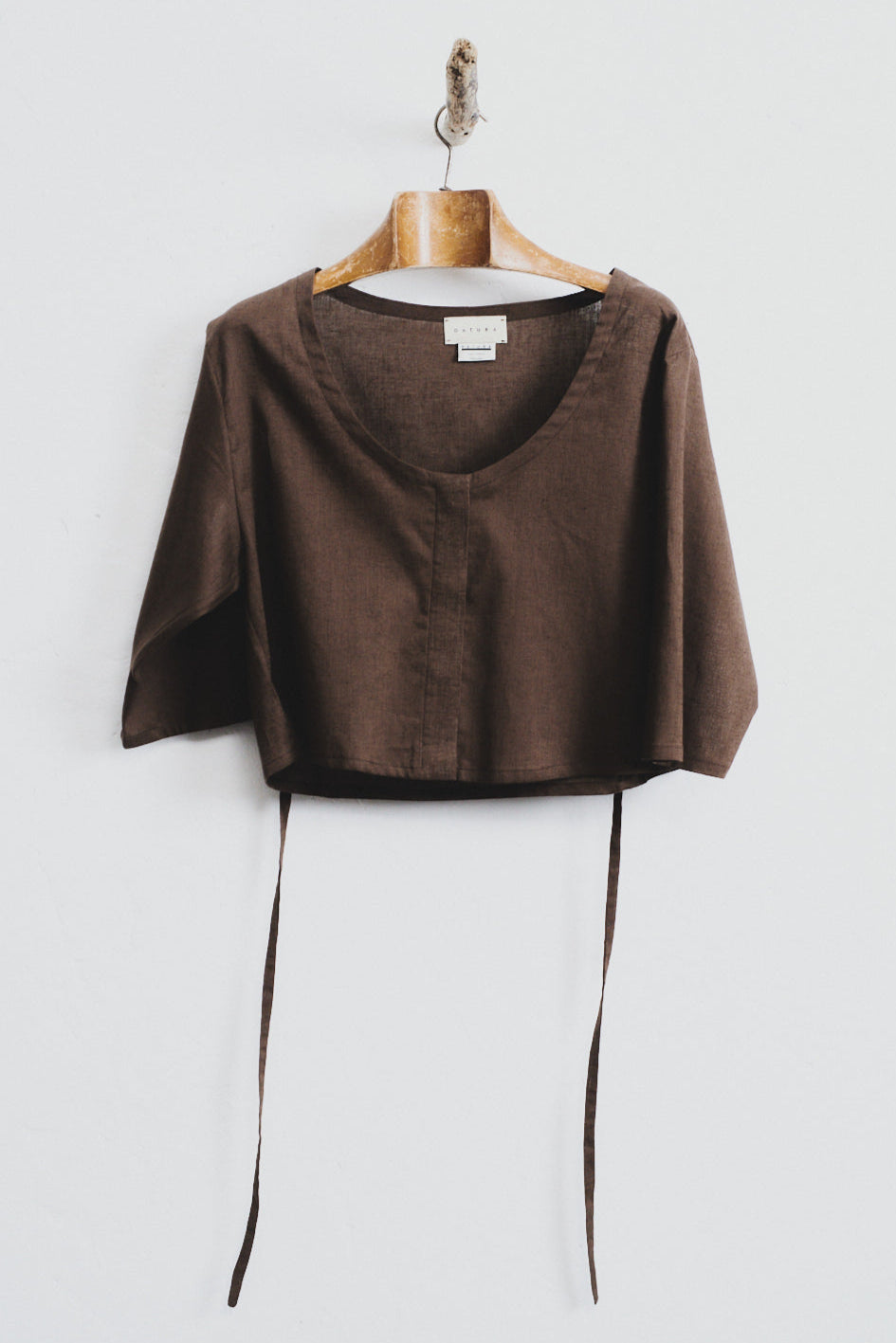 Chocolate Linen Payesa Blouse