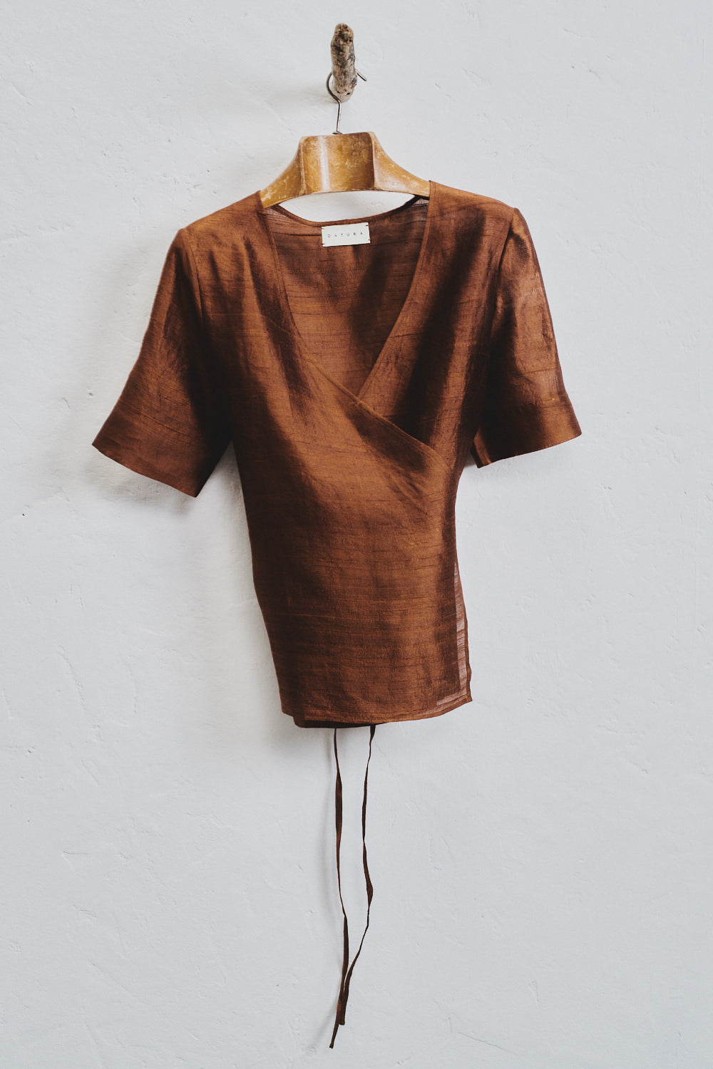 Caramel Dupion Wrap Top