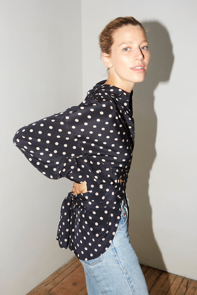 Polka Silk Lola Blouse –