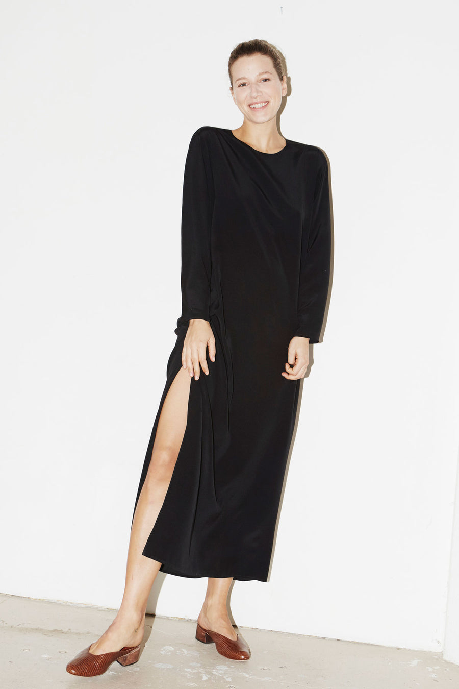 Black Silk Ava Dress