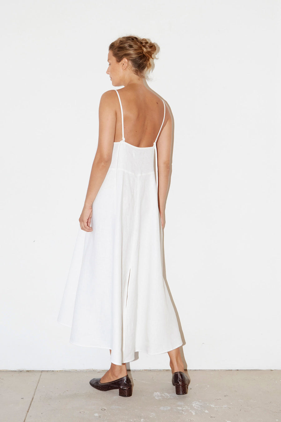 White Linen Slip Dress