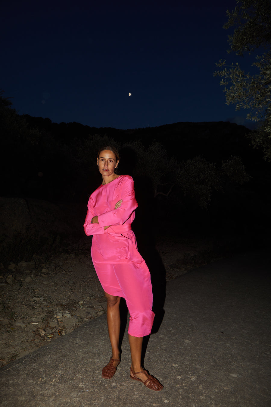 Fluorite Pink Silk Ava Dress