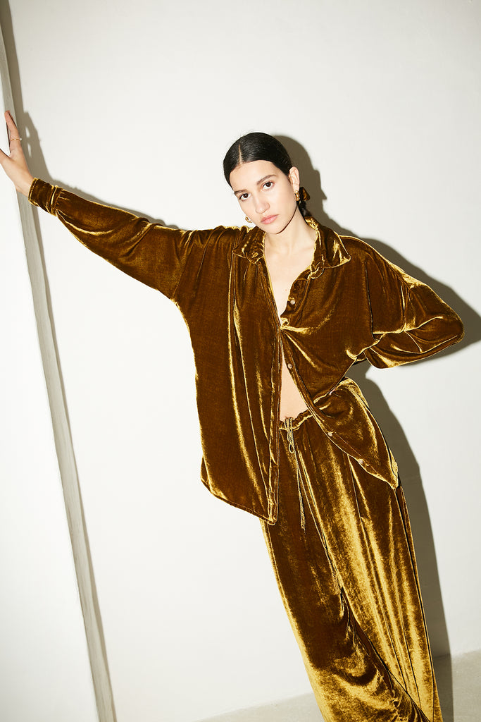 Oro Silk Velvet Ren Blouse – DATURA