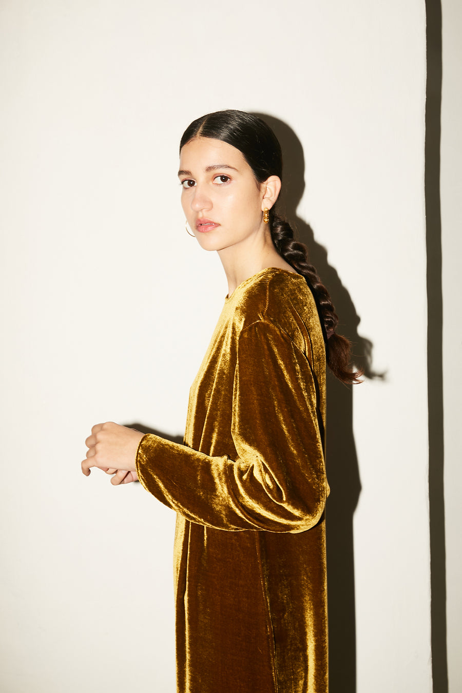 Oro Silk Velvet Ava Dress