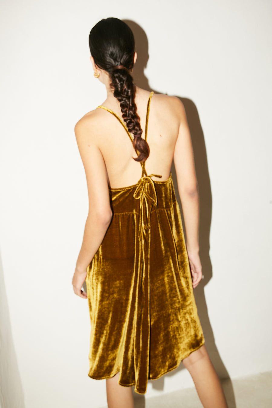 Oro Silk Velvet Mini Slip Dress
