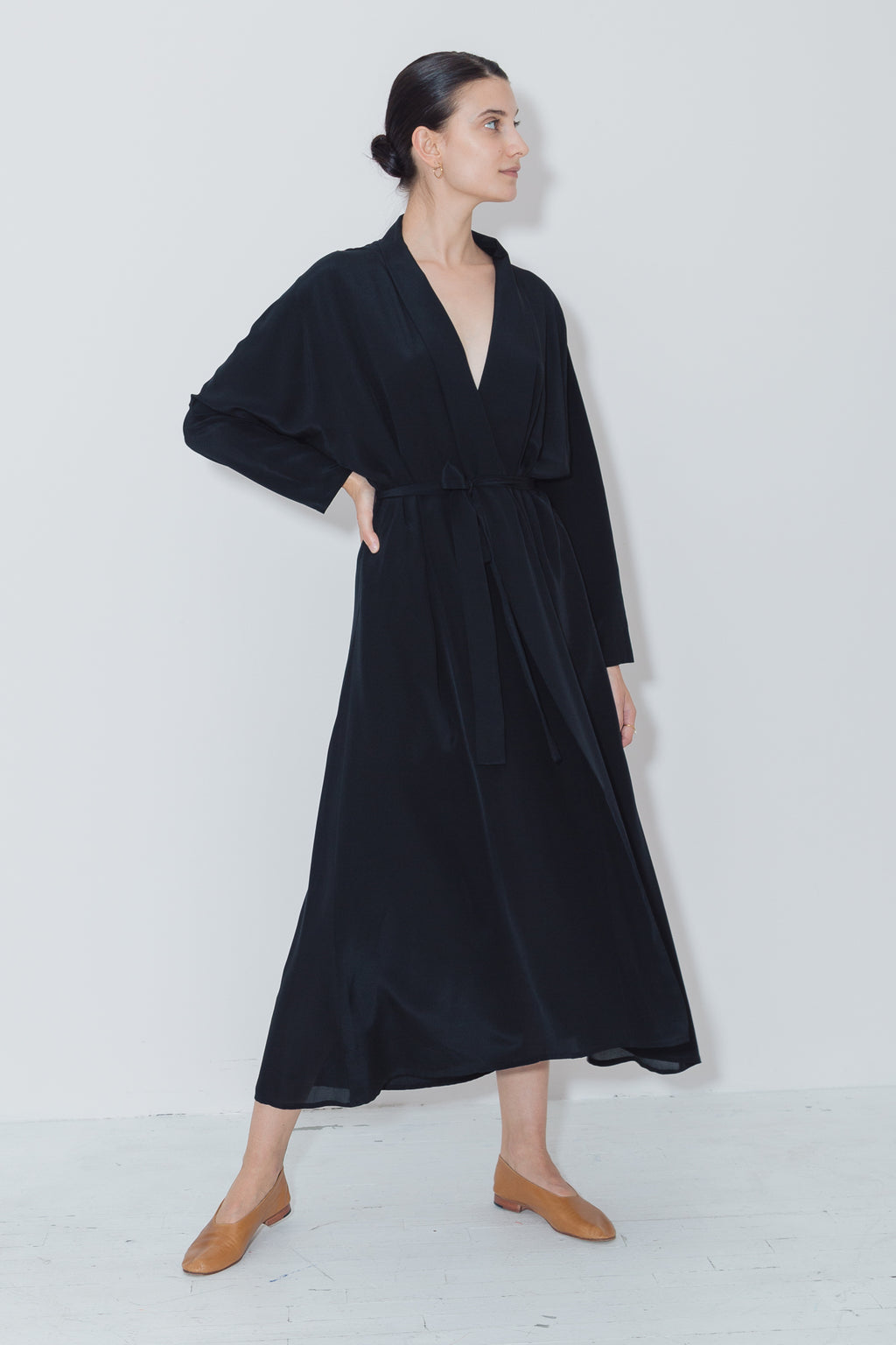 Black Kimono Robe Dress