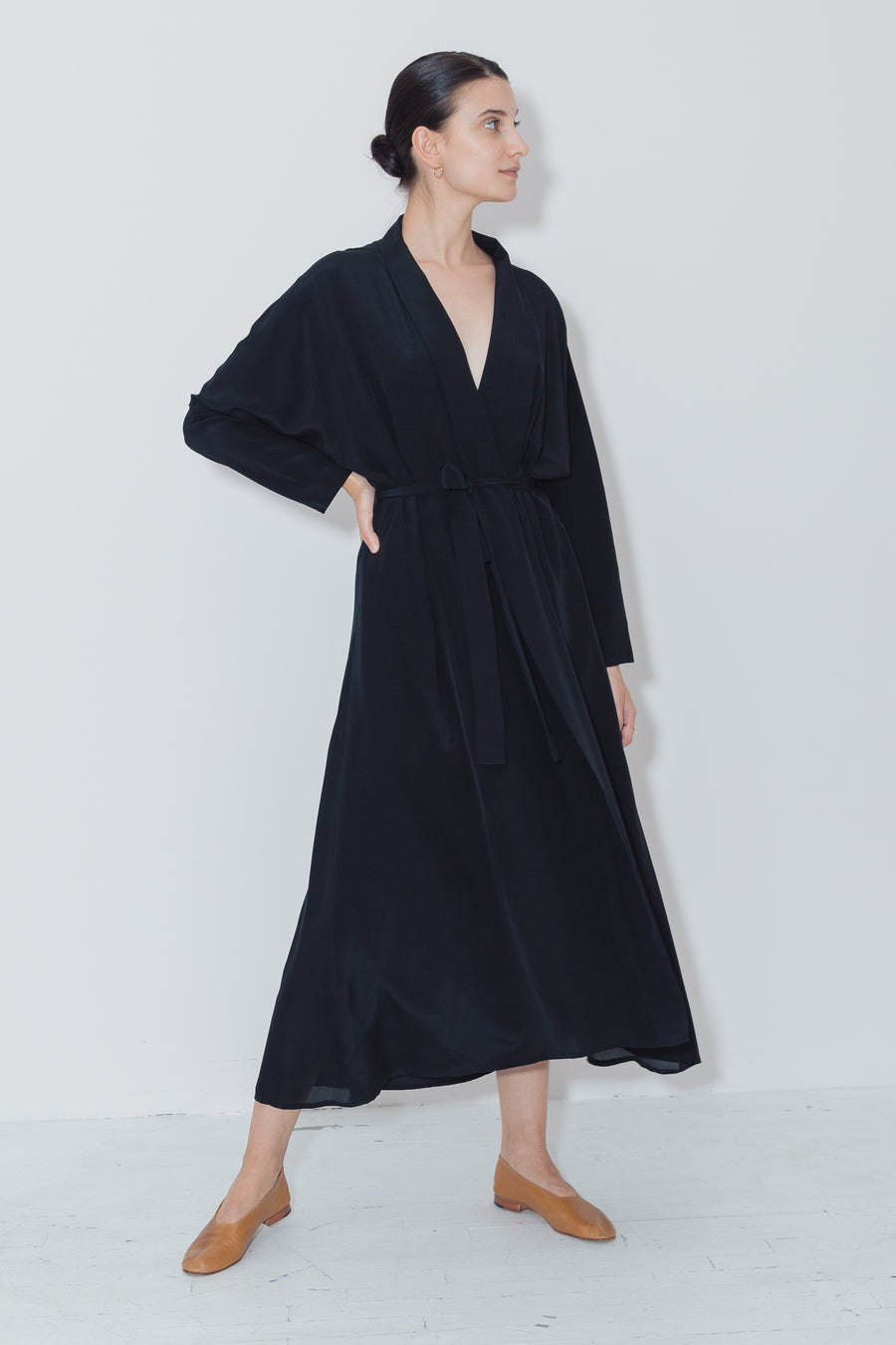 Black Kimono Robe Dress