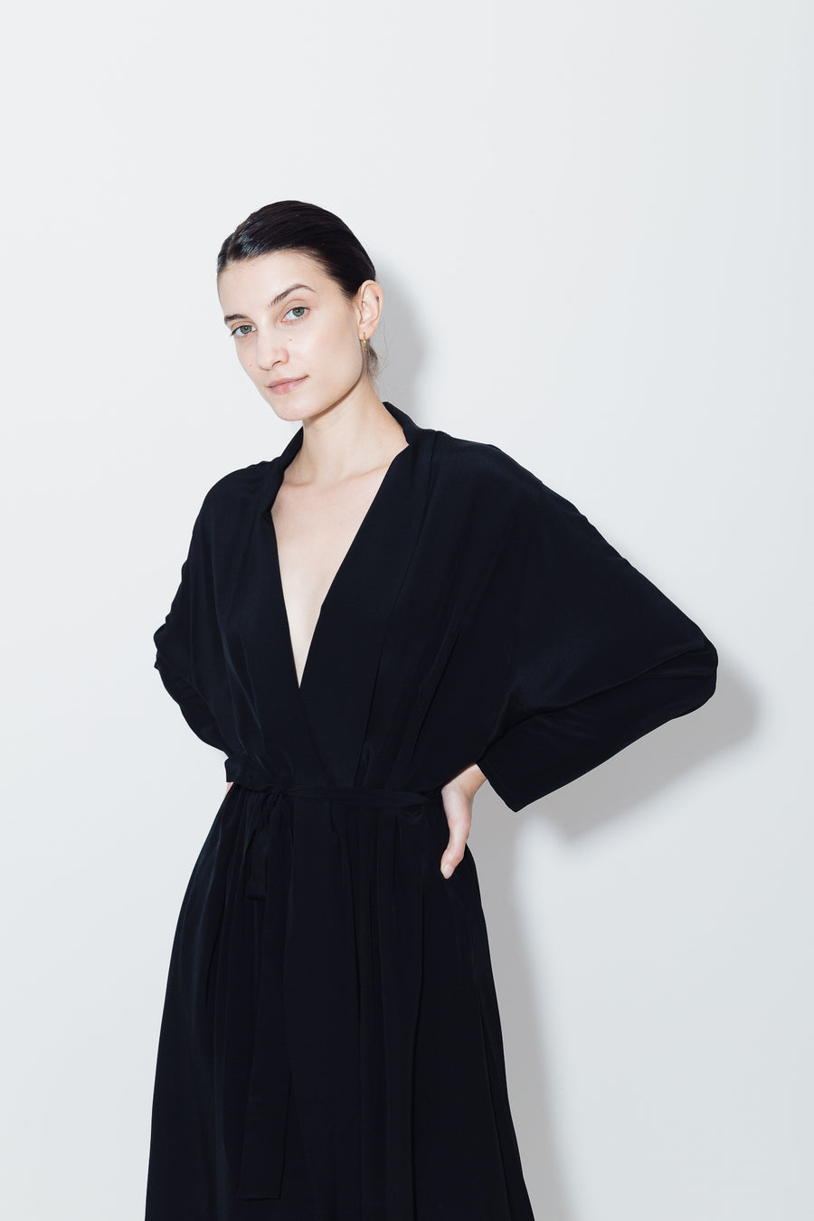 Black Kimono Robe Dress DATURA Black Kimono Robe Dress DATURA