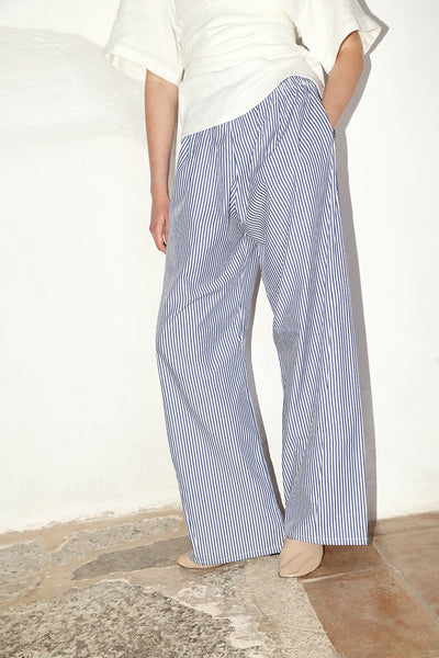 Blue Striped Cotton Judo Pants – DATURA