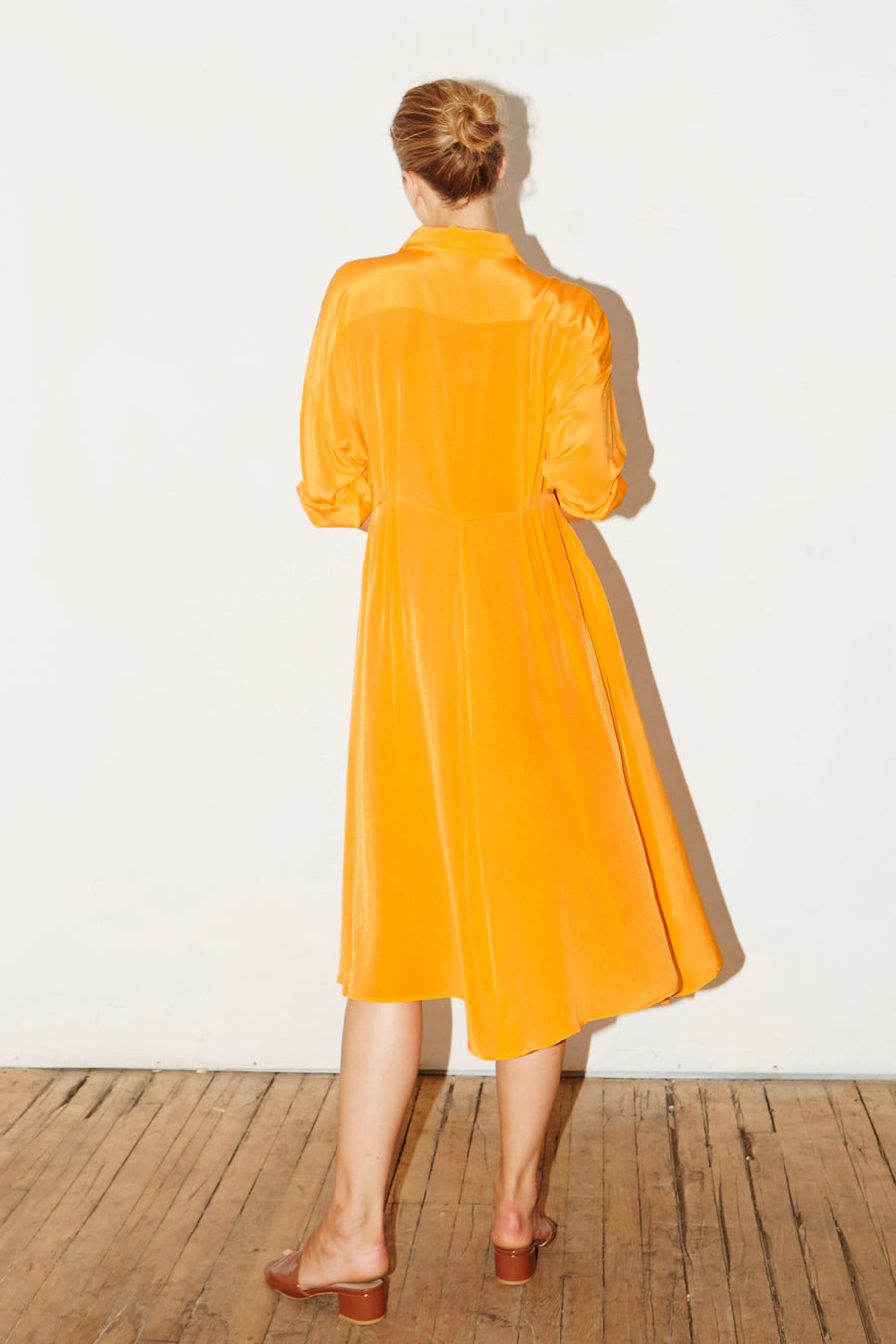 Citric Orange Shirt Dress