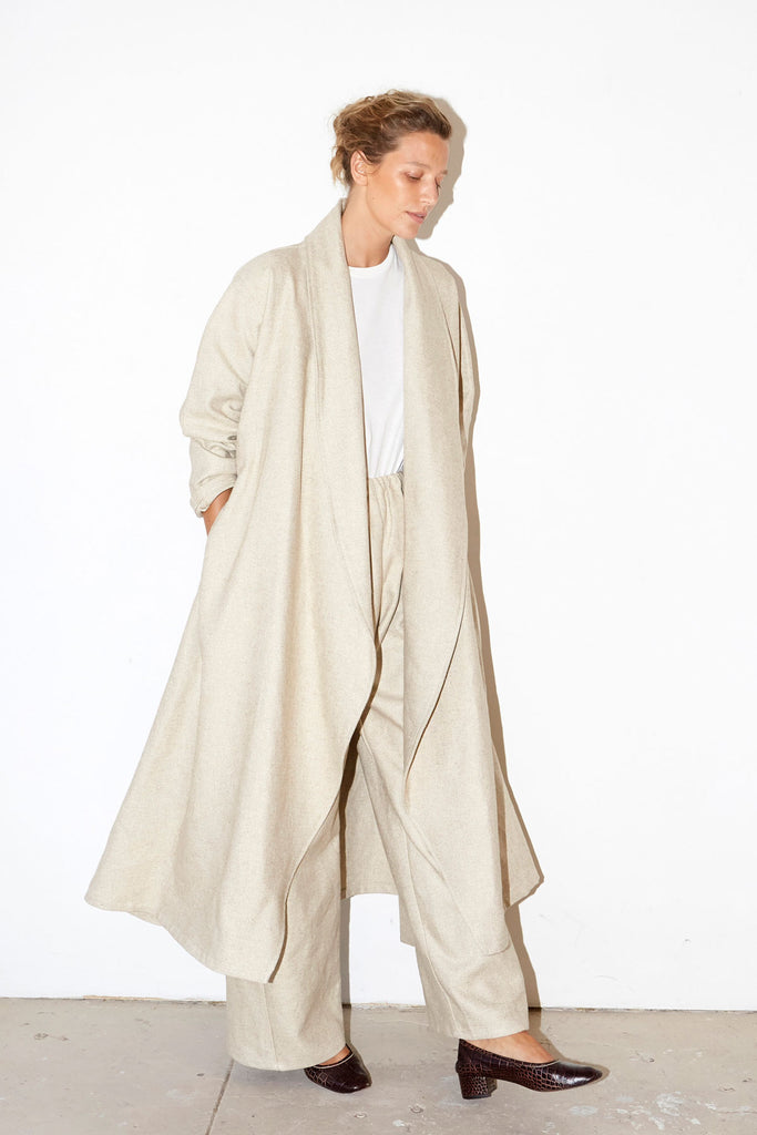 Sand Heavy Linen Trench –