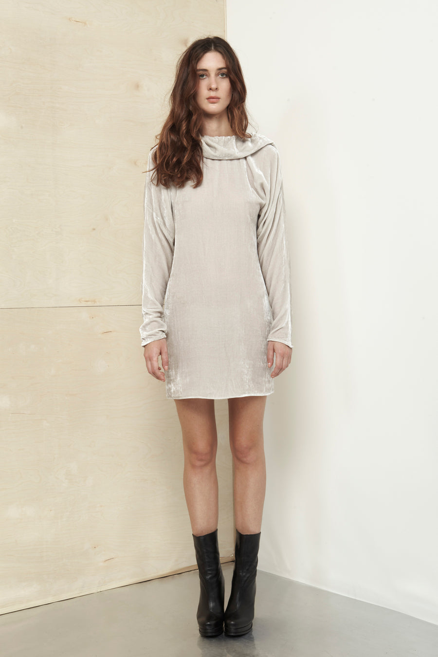 Ivory Velvet Void Dress DATURA Ivory Velvet Void Dress DATURA
